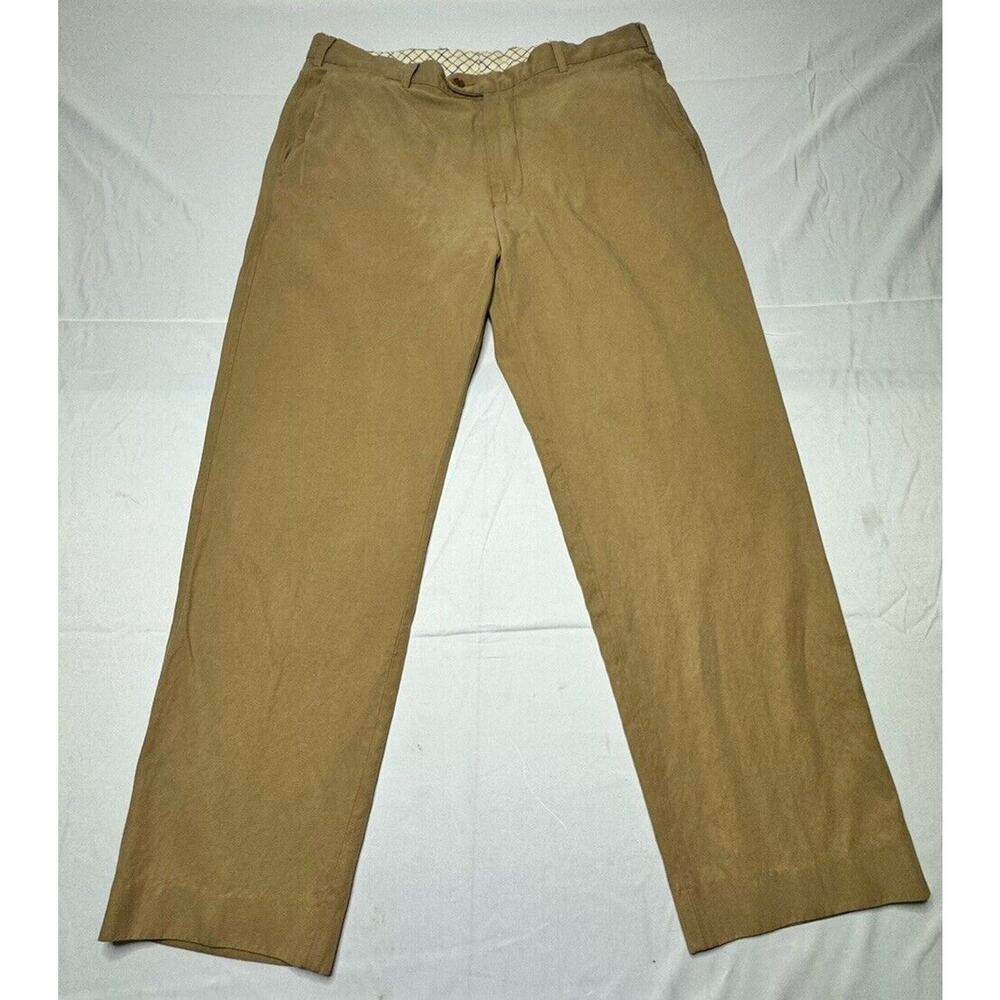 Scott Barber‎ Men's Khaki Flat Front Chino Pants - Size 36x29.5